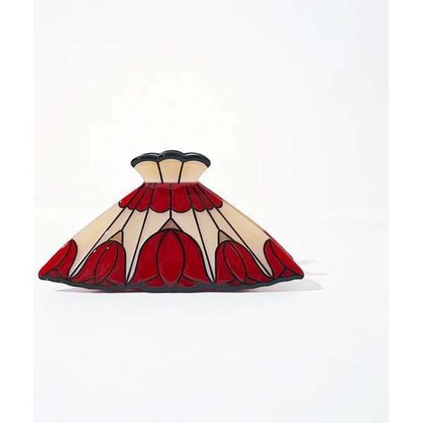 Cute New Creative Stained Glass Lamp Hair Claw Retro Stained Glass Hair Claw - G -