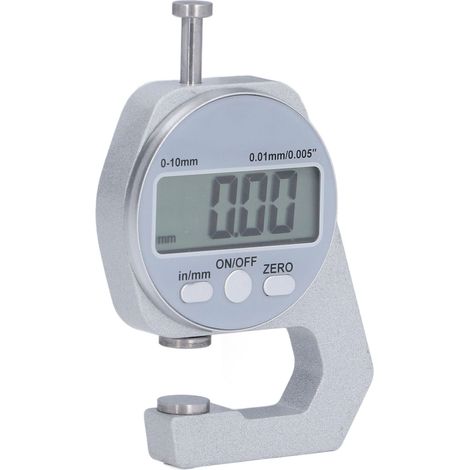 Palmer digital 0-10mm en aluminium avec arrêt auto et conversion unités, métrologie électronique pour papier cuir tissu film (1/5)