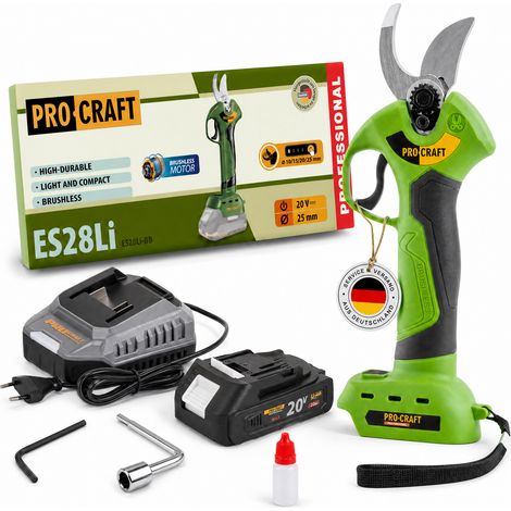 Procraft ES28Li bb Cesoie a batteria Cesoie da giardino 20 V 25 mm + 1x batteria 2,0 Ah + caricabatteria (1/5)