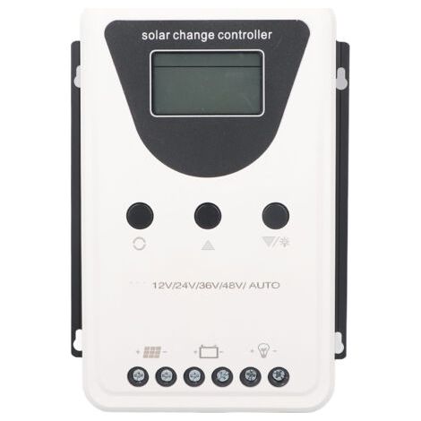 Régulateur de charge solaire, reconnaissance automatique DC 12V/24V/36V/48V, régulateur de charge solaire PWM, régulateur de charge pour panneau solaire à affichage LCD, 100A (1/5)