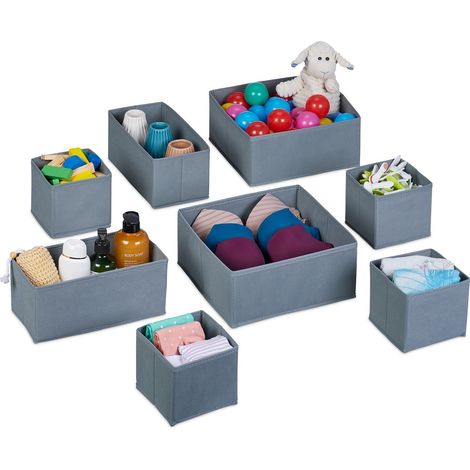 Juego de organizadores de cajones, 8 piezas, cajas de almacenamiento plegables