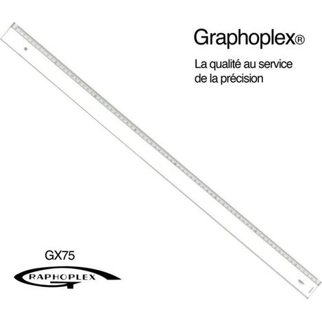 Graphoplex - Règle transparente 1 biseau + bosselage 75 cm