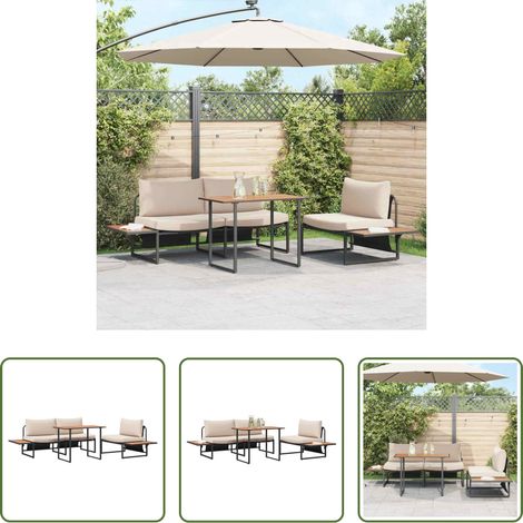 Terrasse - Ensemble de salle à manger pour jardin 3 pcs Taupe Acier (1/5)