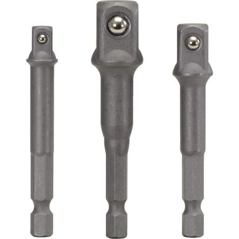 Juego de 3 adaptadores de vaso - 6 puntas - 1/4" - 3/8" - 1/2", vaso y punta para llave - Crezuo