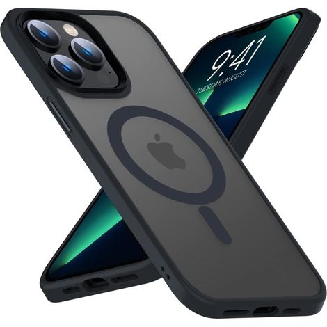 Coque pour iPhone 14 Pro Max en aluminium translucide mat anti empreintes et anti rayures étui de protection robuste