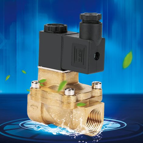 Électrovanne pilotée 2/2 voies G1/2 pour air huile eau 24V CC (1/5)