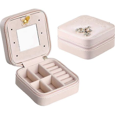 Boîte à bijoux miniature LAIHO 2026 pour colliers, boucles d'oreilles et bagues - Rose