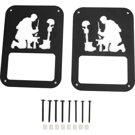 Paire de protections de feux arrière noirs compatibles Jeep Wrangler JK 2007-2017 (1/5)