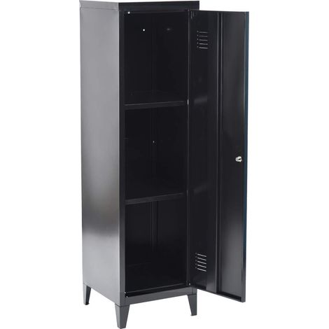 Classeur Style Industriel Armoire de Rangement avec clé, Armoire verrouillable, mobilier de Bureau, 38.2x38.2x137.3cm, Noir (1/5)