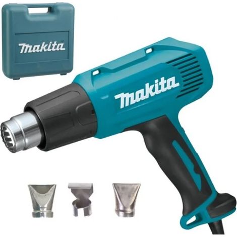 Makita – Souffleur d'air chaud 1800W – Température 50-600°C – Débit d'air 250-500 l/min – Léger et maniable pour décapage peinture - HG6031VK
