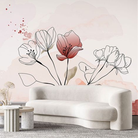 Papier peint panoramique - Fleurs - 130 cm x 55 cm (1/4)