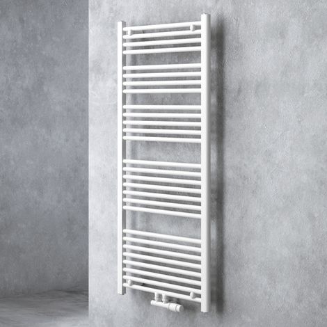 doporro Radiateur de Salle de Bain Sèche-Serviette 140x60cm Tubulaire Vertical Chauffage Électrique Blanc avec Résistance pour Radiateur 800W RHE (1/5)