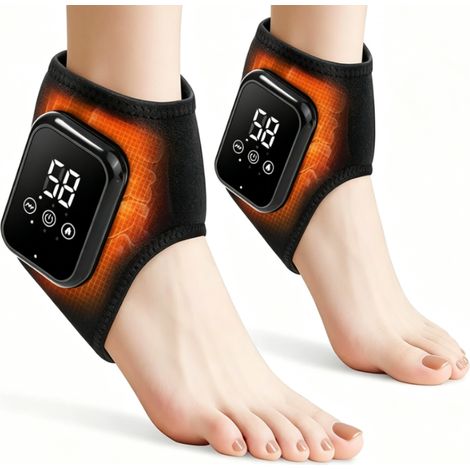 Set mit 2 Gelenkwärmemassagegeräten mit drei Geschwindigkeitsstufen: Wärmetherapiegeräte für Knöchel und Füße (1/5)