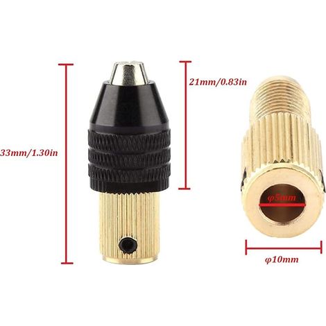 Mini Mandrin Auto-serrant pour Perceuse, Capacité 0,3-3,4 mm (trou 5 mm), Accessoire de Perceuse Électrique à Collet, pour Arbre Moteur. (1/4)