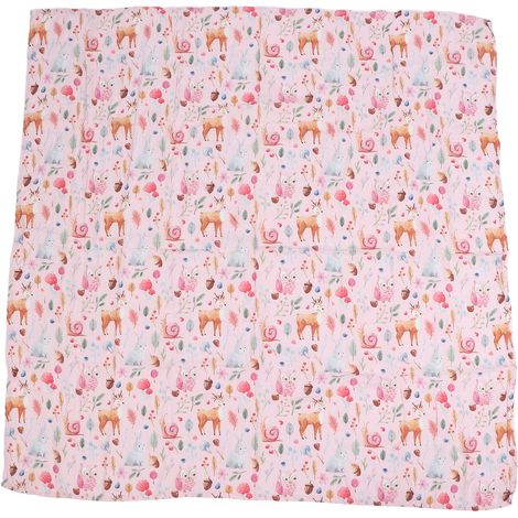 Couverture bébé en fibre de bambou et coton, serviette de bain et allaitement, motifs adorables pour nouveau-né (1/5)