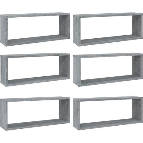 Maison Exclusive - Würfelregale 6 Stk. Grau Sonoma 60x15x23 cm Ho