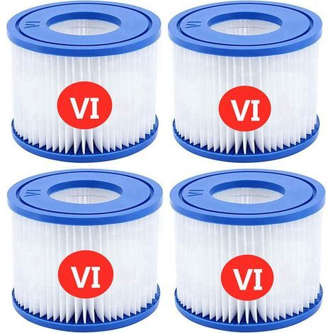 Cartouches filtrantes de rechange pour Bestway VI, Lay-Z-Spa Miami, filtre de piscine Coleman SaluSpa 90352E (paquet de 4)-AquaForge (1/3)
