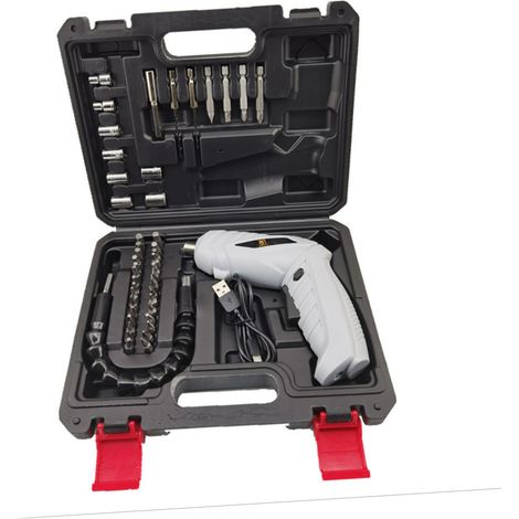 Kit de tournevis électrique 47 pièces, perceuse sans fil rechargeable avec embouts, kit d'outils pour la réparation de perçage (1/5)