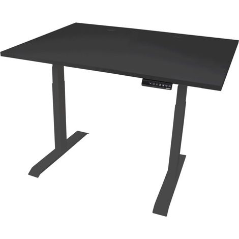 Bureau à réglage en hauteur électrique STIER TSR 120x80 cm, noir/noir (1/5)