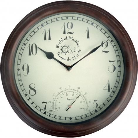 Horloge murale avec thermomètre - D 30,5 cm - Livraison gratuite (1/2)