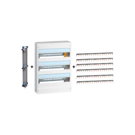 Legrand - Drivia - Coffret 3 rangu00e9es - 18 modules + Peigne Verticale et Horizontale - Ru00e9f. : 401223+405001+404928x6 (1/3)