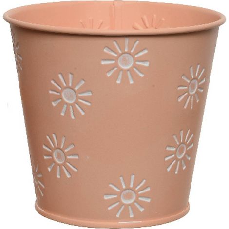 Kaemingk – Cache-pot Sonne Peach saumon – Métal, Ø 16 x H 14,7 cm