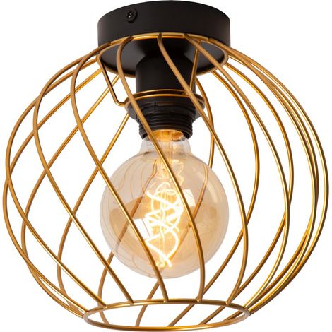 Plafoniera DANZA in metallo ottone 25cm E27 40W Lucide (1/5)