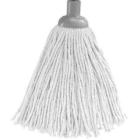 1 x Serpillière Professionnelle en Coton 150 g – Tête de Balai Recharge – Ultra Absorbante et Dégraissante – Idéale pour Sols Carrelés et Parquets – 24 cm (1/4)