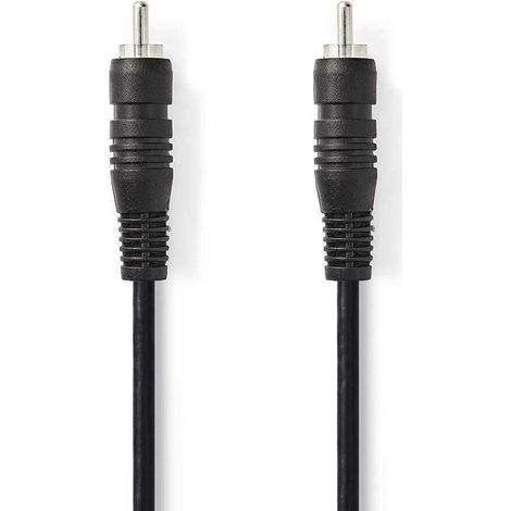 Cable de audio digital RCA Hane RCA Hane Níquel plateado 2,00 metros Redondo PVC Negro Låda