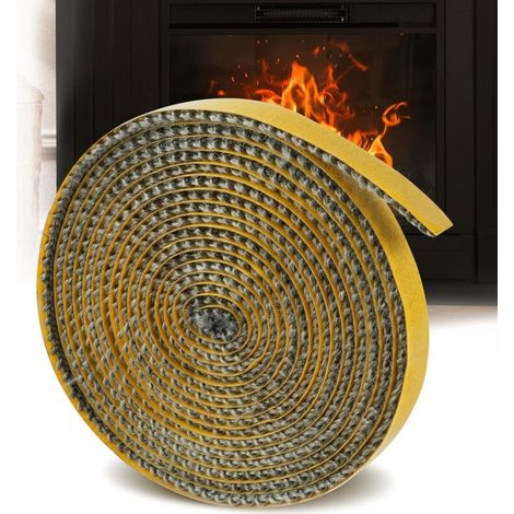Lablanc – Joint haute température 3mm x 10mm x 3m – Fibre de verre résistante jusqu'à 550°C – Pour poêles à bois et cheminées – Joint auto-adhésif (1/4)
