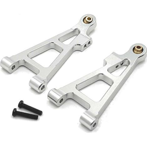 Kit de bras de suspension avant argenté pour voiture RC 1/16 (1/5)