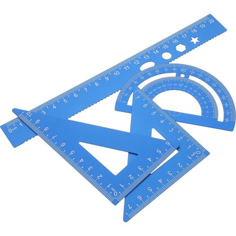 Ensemble de règles ergonomiques en aluminium bleu pour la (1/5)