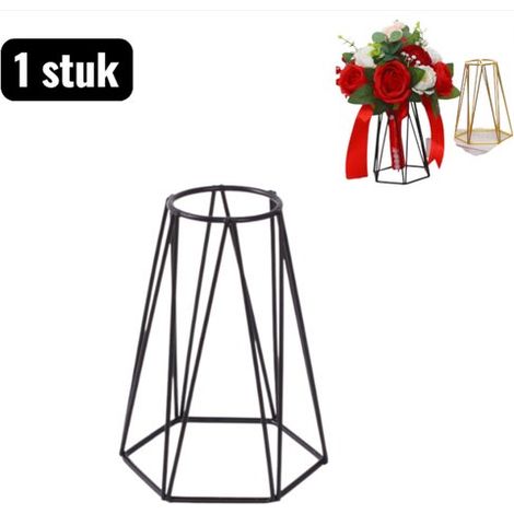 pièce - Vases - Support Bouquet de Mariée Luxe Standard - Porte-Fleurs Artificielles Minimaliste - Décoration Table Salon - Affichage Fleurs Cérémonie de Mariage - Noir (1/5)