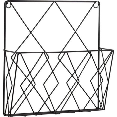 Porte-revue mural multifonctionnel en métal pour ranger vos magazines ou journaux(noir) (1/5)