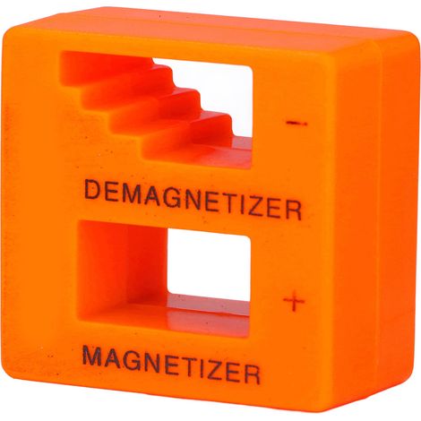 Magnétiseur/démagnétiseur portable en ABS pour embouts de tournevis, vis, écrous et pinces à épiler (orange)