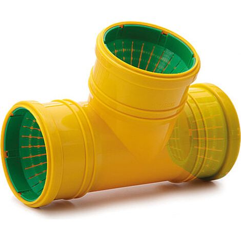 Raccord de robinetterie trójnik drainant universel 80-100mm – Pour raccordement de tuyaux de drainage – Compatible avec tous les systèmes européens (1/2)