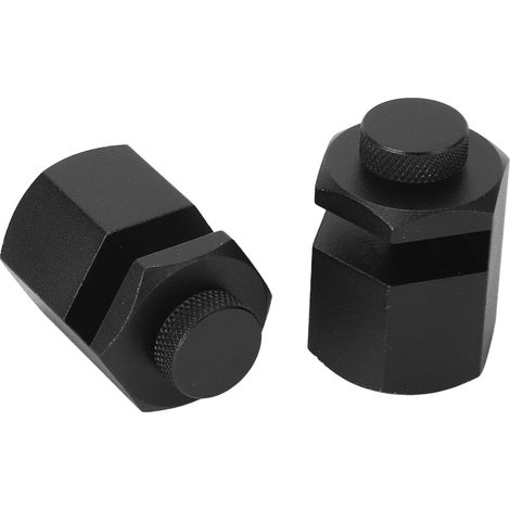 2 x Gabarit d'escalier noir alliage aluminium avec vis moletées format hexa pour charpente bois équerre serre-auxiliaire (1/5)