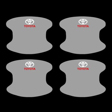 (4 autocollants transparents pour poignées de porte) - Film protecteur pour poignées de porte de voiture - Convient aux modèles Toyota Corolla, Camry, Rav4, Yaris, Hilux et Prius. (1/4)