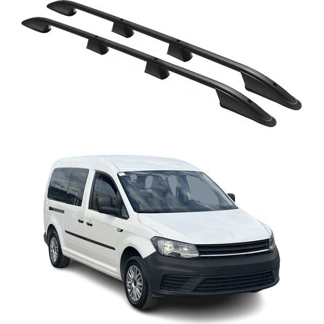 OMAC Barres de Toit longitudinales pour VW Caddy 2015-2020 L2 Long Aluminium Noir (1/5)