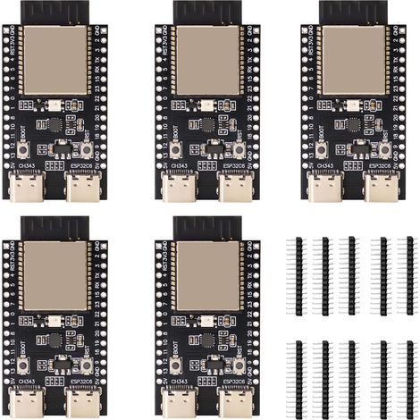pour ESP-C6 ESP-32-C6 Cartes de développement,pour ESP-32 C6 Module Support WiFi+Bluetooth 512KB 320KB ROM 4 Mo Flash avec Type C Interface, Compatible avec Arduino(5PCS) (1/5)