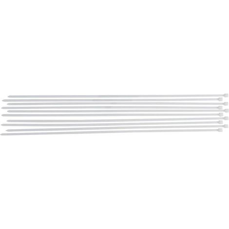 Assortiment de Colliers  Blanc 8,0 x 800 mm - 10 pcs - Fixation Pratique et Résistante - D-Work