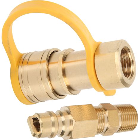 Raccord de Laiton 3/8" pour Gaz Propane avec Vanne d'Arrêt Rapide (1/5)
