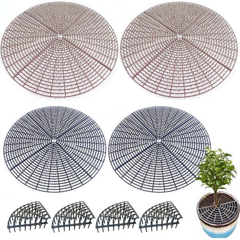 Set of 4 Cat Plant Pot Floor Protection Grid for Plant Pots Protection Net Plant Pot Protection Cuttable Protection of Domestic Plants Against Spill 20 + 30 cm (1/5)