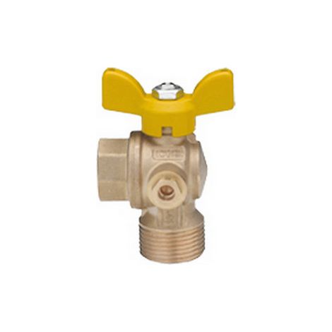 VALVOLA A SFERA PER GAS PASSAGGIO TOTALE A SQUADRA FM CON FARFALLA 3/4" DN 20 RB