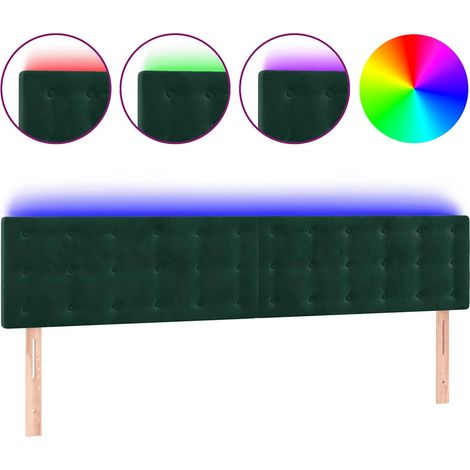 Maison Exclusive - Cabecero con LED de terciopelo verde oscuro 18 (1/5)
