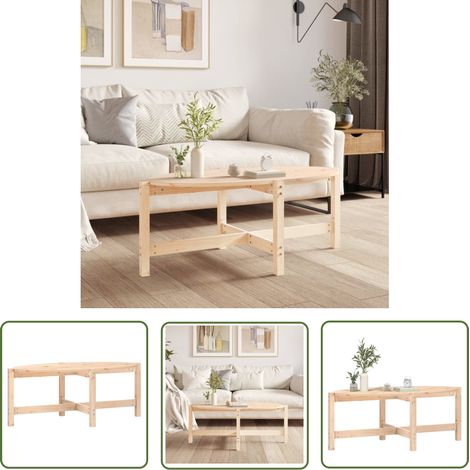 The Living Store Couchtisch 118x63x45 cm Massivholz Kiefer - Esszimmertisch - Holzmöbel - Couchtisch - Wohnzimmertisch - Kiefernholztisch (1/5)
