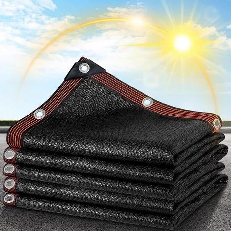 Toile d'ombrage à 90 %, filet d'ombrage, filet d'ombrage pour serre, toile de protection solaire extérieure, brise-vue, écran de clôture - 4 m x 4 m (1/5)