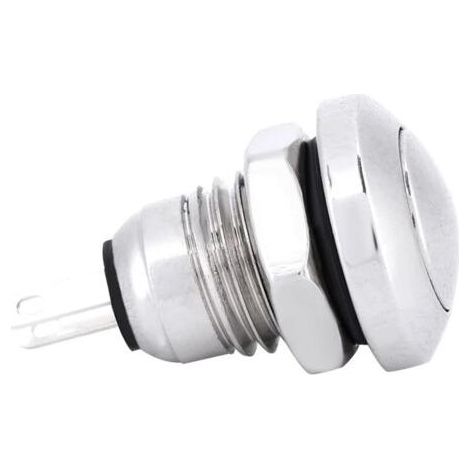 1A 24V 8mm Mini waterproof car momentary push-button power switch made of nickel plated brass (1/5)