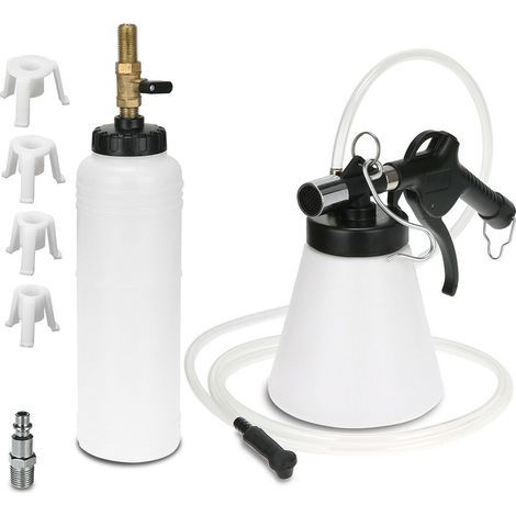 Purgador de frenos de aire, purgador de líquido de frenos de 1 L con botella de recarga, kit de cambio y purga de líquido de frenos para automóviles, 90-120 PSI (1/5)
