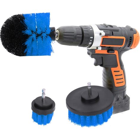 Kit de nettoyage électrique 3 pièces avec brosse de nettoyage pour perceuse, idéal pour les surfaces de salle de bain (bleu) (1/5)